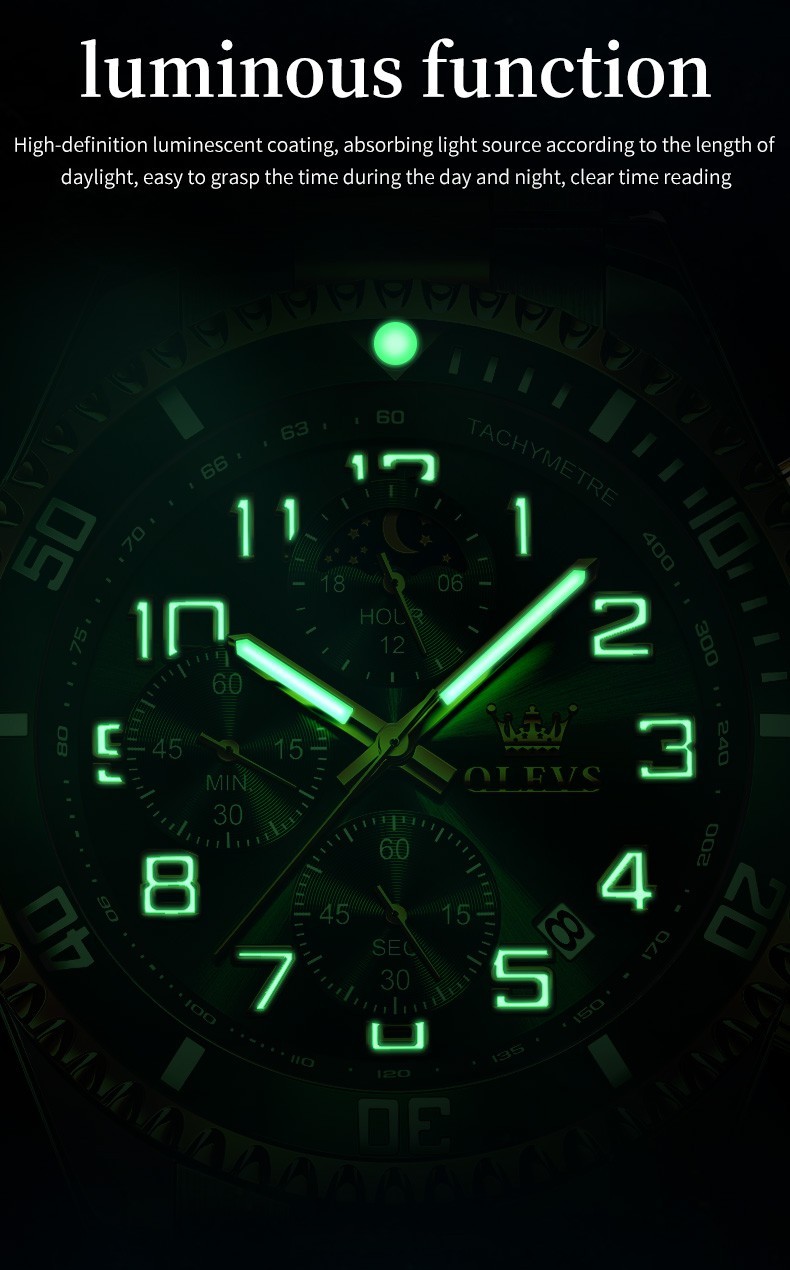 OLEVS 2926 Luminous 3ATM Waterproof Man Present Japan Movement Quartz Watch
