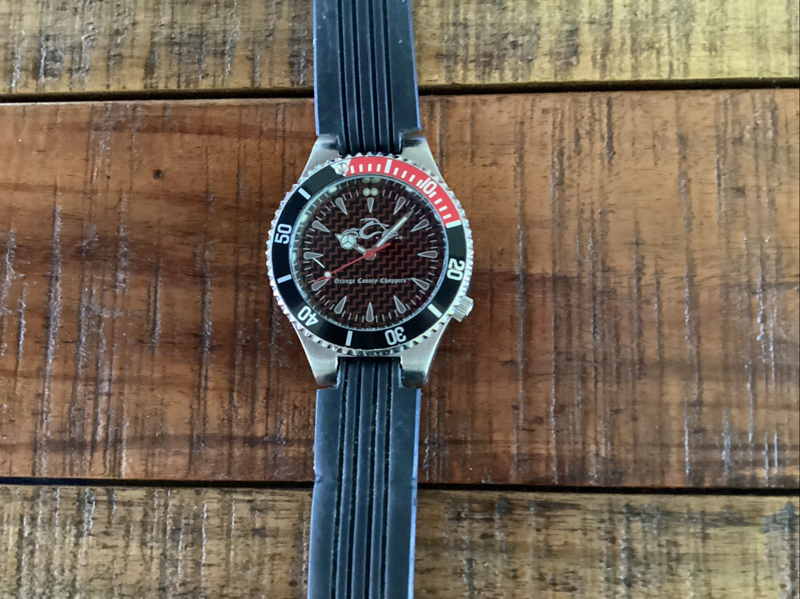 Orange County Choppers Collectible Qrtz Wrist Watch Red Black Chrome Logo