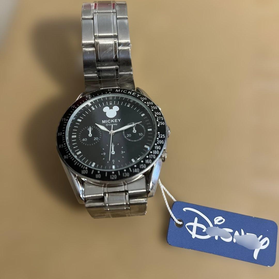 Mickey Chronograph Watch Black Stainless Steel Disney Casual Collectible