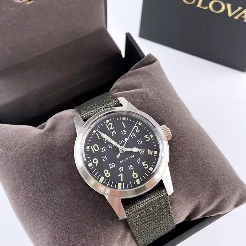 Bulova New Men’s VWI Special Edition Black Dial 96A259 Automatic Hack Watch 38mm