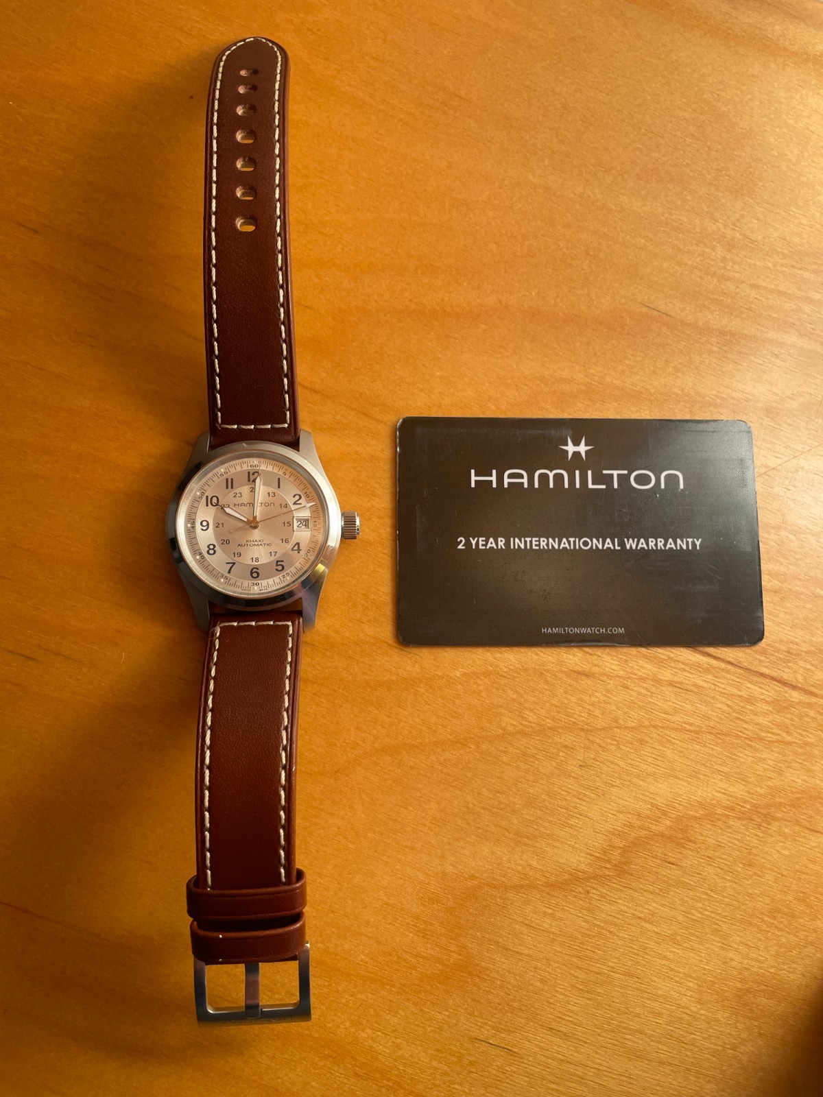 Hamilton Khaki Field Silver Men’s Watch with Brown Leather Band – H70455553