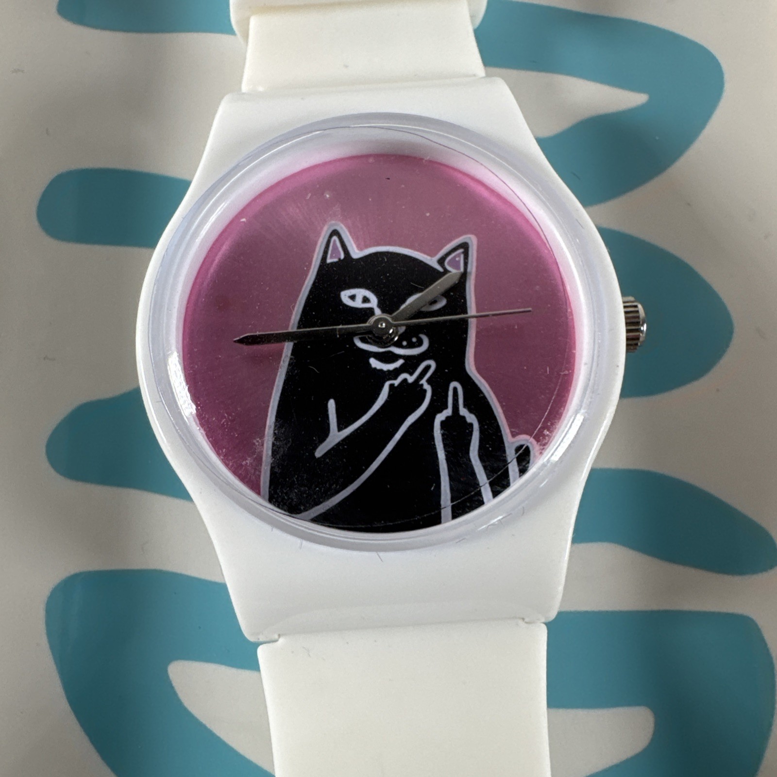 NOS? RIPNDIP Lord Nermal Watch *Needs Battery* Original Box PINK w BLACK CAT
