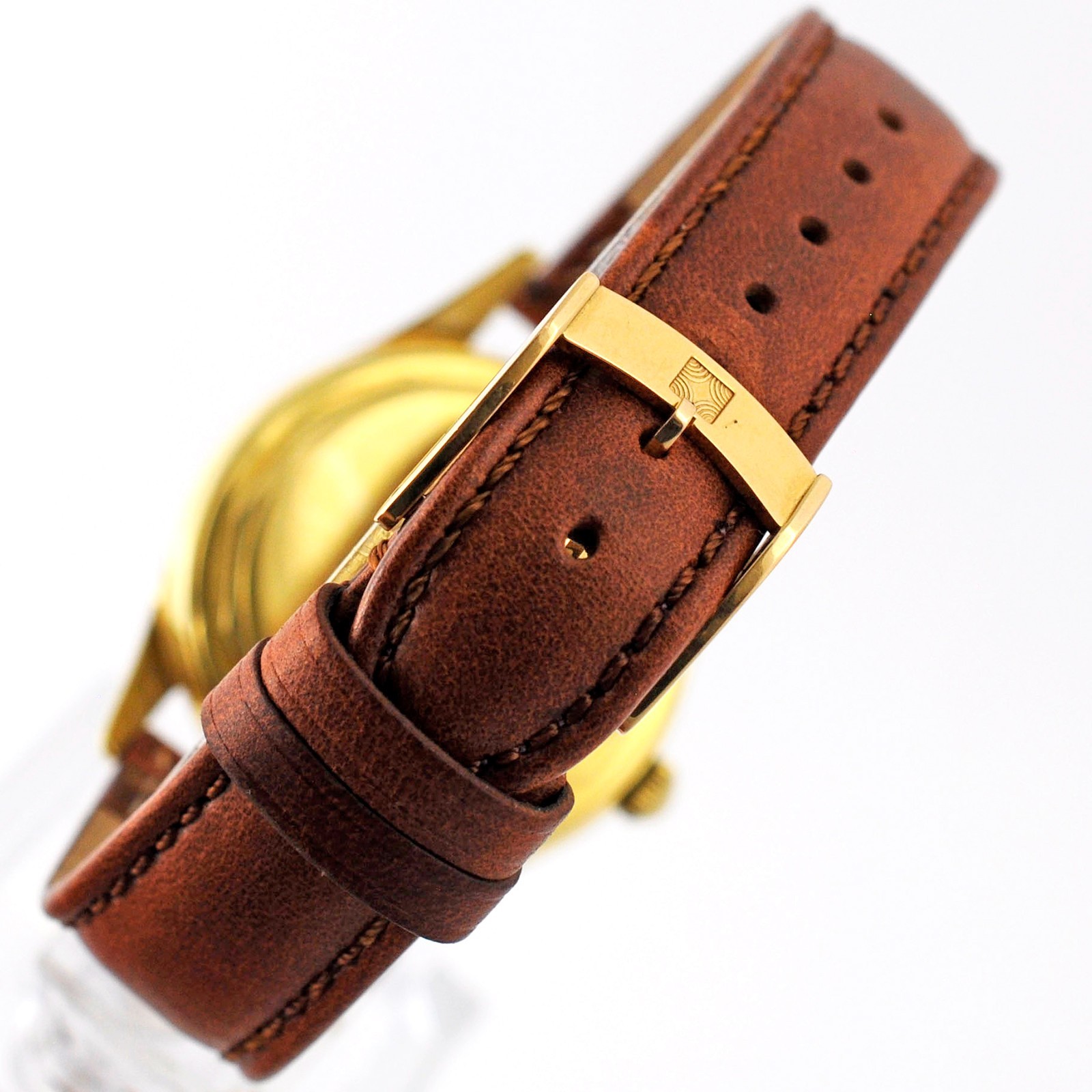 NO TARIFFS ZENITH CAPTAIN 18K SOLID YELLOW GOLD BUMPER AUTOMATIC DATE VINTAGE