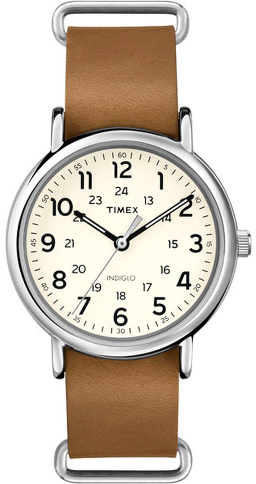 Timex T2P492 Weekender Men’s Analog Watch Brown Leather Strap