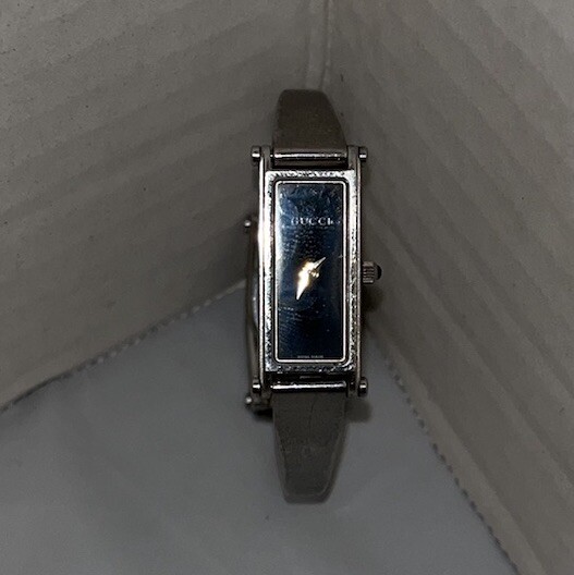 Vintage Gucci Watch 1500L 11.5mm Women’s Black X Silver 1087499 New Battery EUC