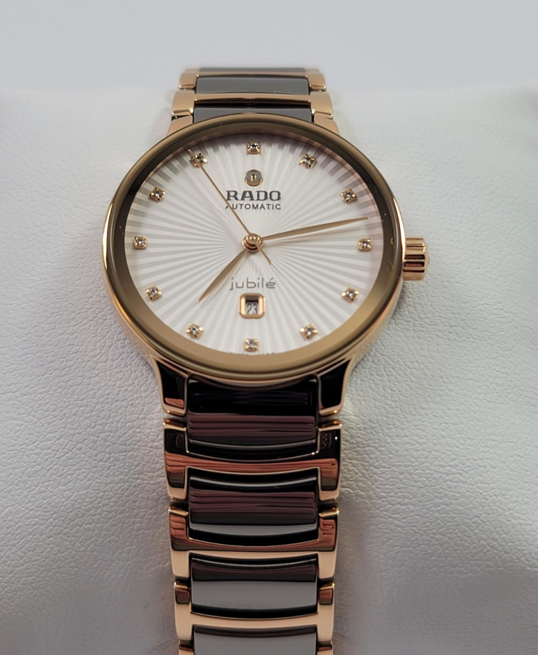 Rado Centrix SWISS Automatic Diamond White Dial Ceramic Ladies Watch R30019742