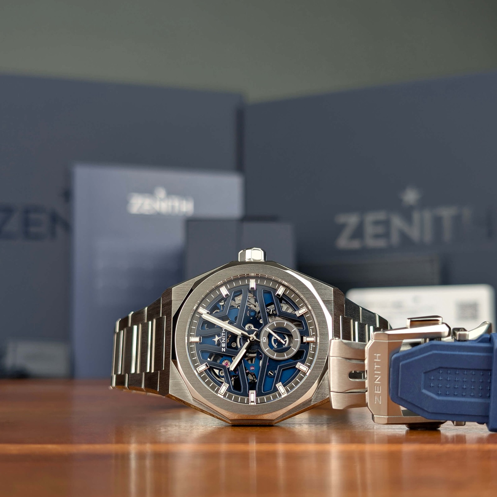Complete Set Skeleton Blue Zenith Defy Skyline 03.9300.3620/79.I001