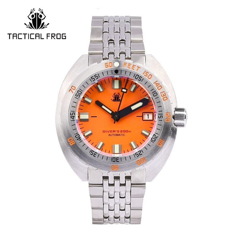 New TACTICAL FROG Sub 300T Homage NH35A 200M Diver Automatic Watch C3 43mm 316L