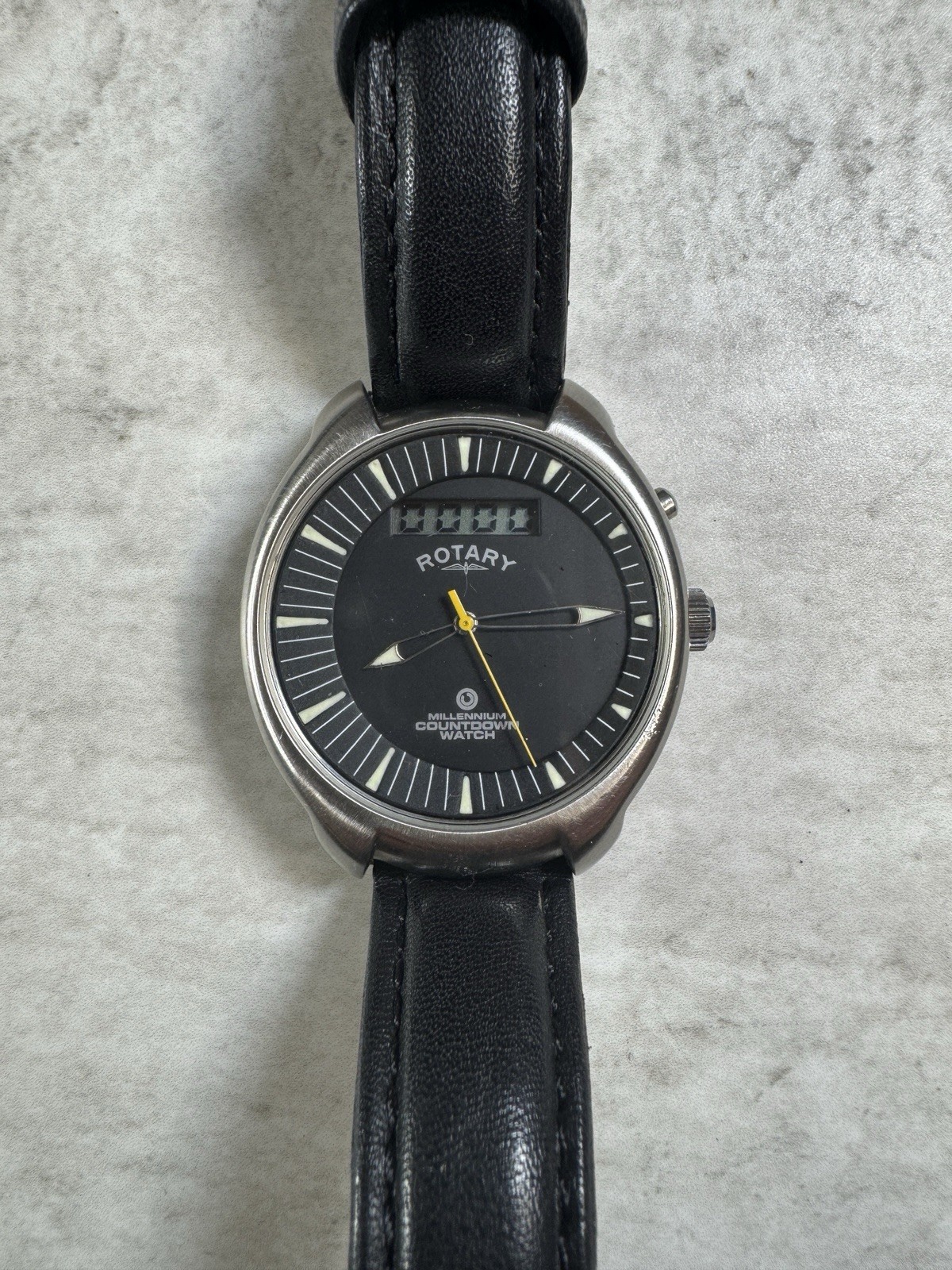 Rotary Millennium Countdown Quartz Watch. New Batteries. Box & Papers. Working.