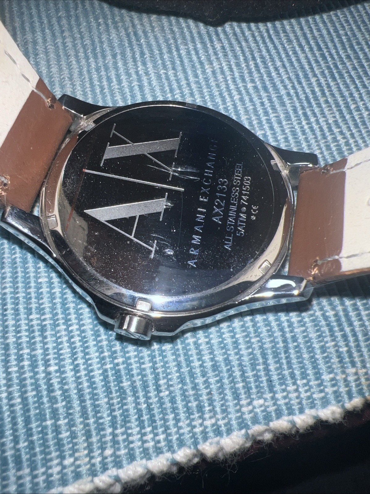 Armani Exchange Navy Dial Brown Leather Men’s Watch AX2133 With Box And Tags