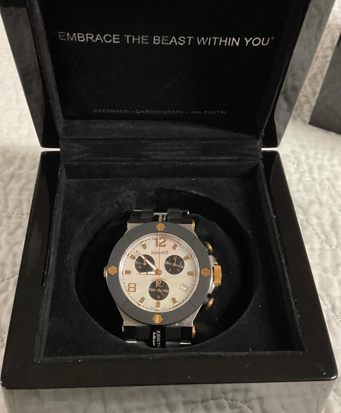 Renato Wildebeast Rubber Integration White MOP Dial