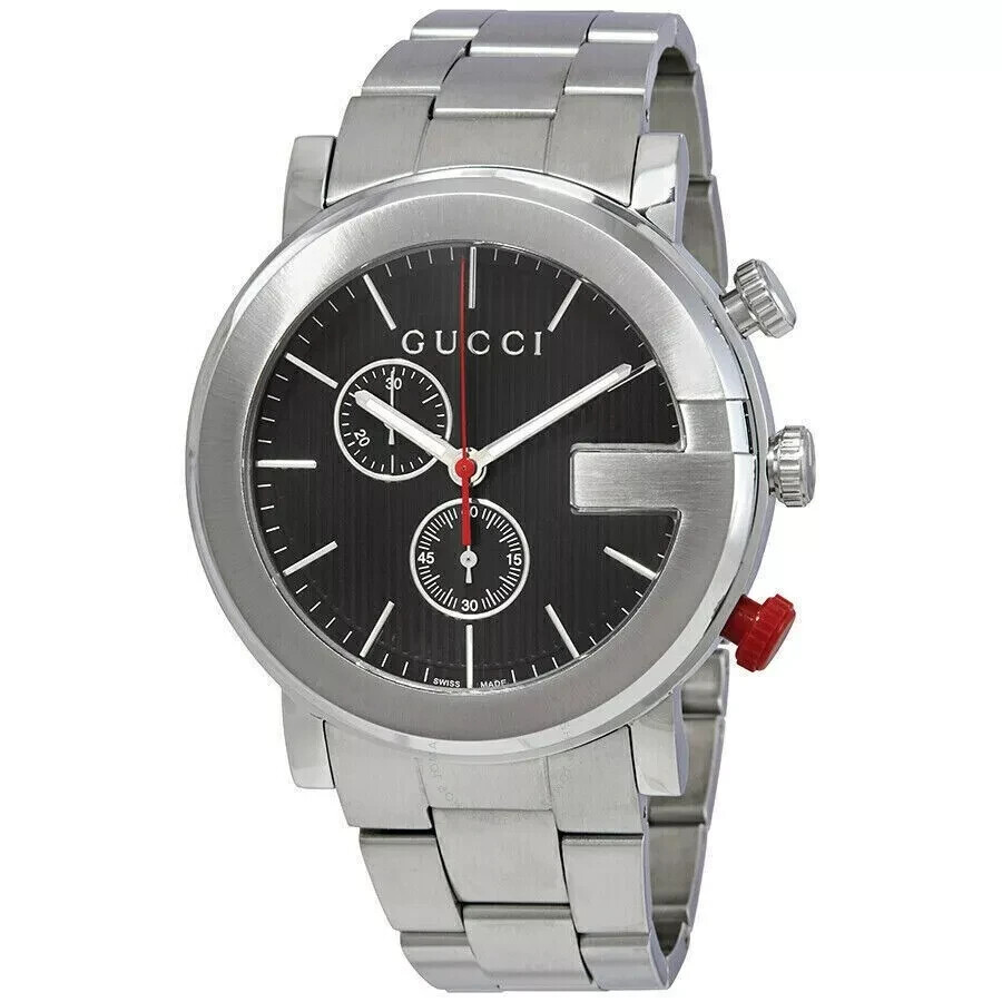 Gucci Men’s G-Chrono Black Dial Stainless Steel Watch – YA101361 ($1790 MSRP)