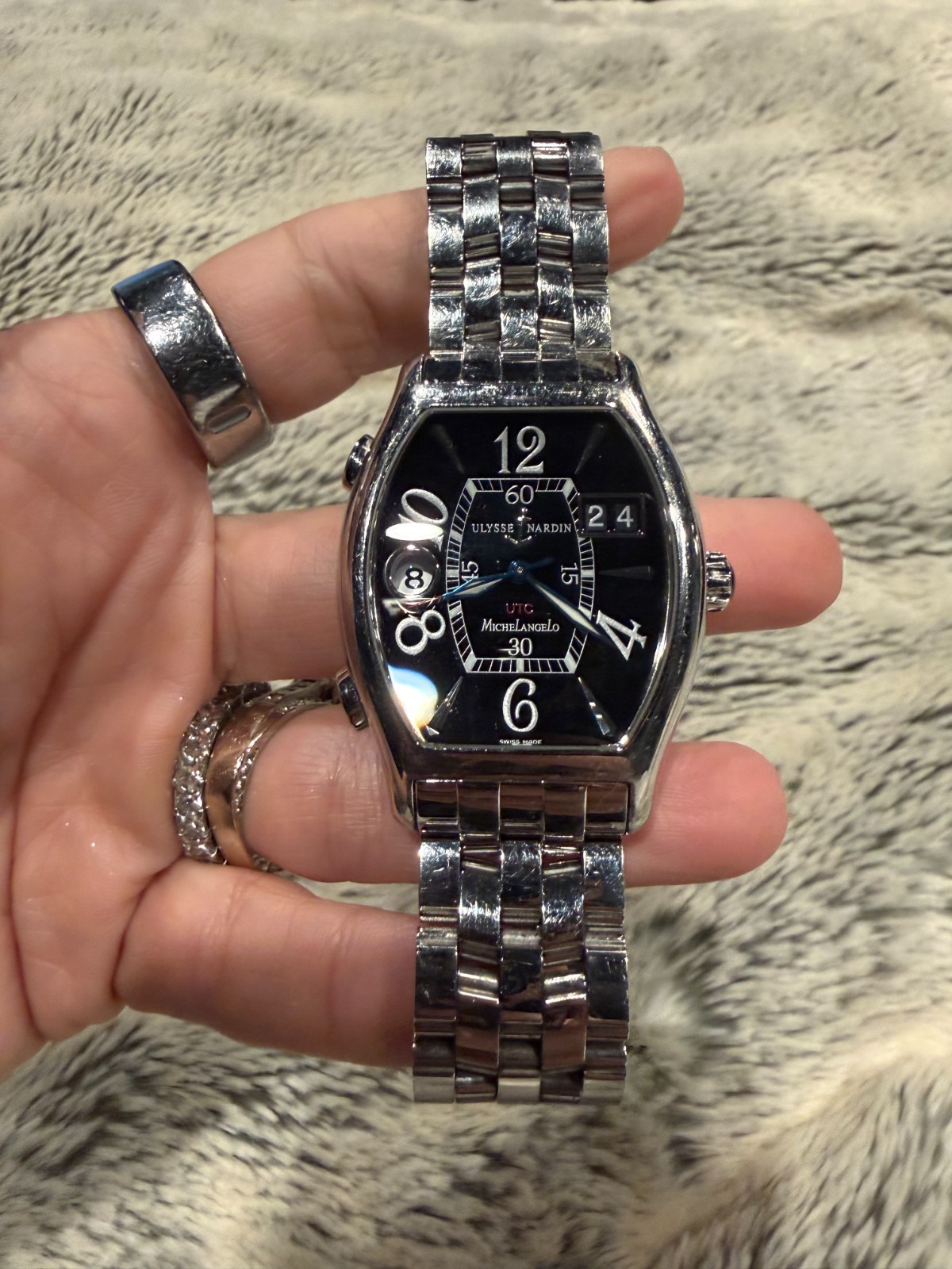 Ulysse Nardin Stainless Steel on stainless steel bracelet “Michelangelo”