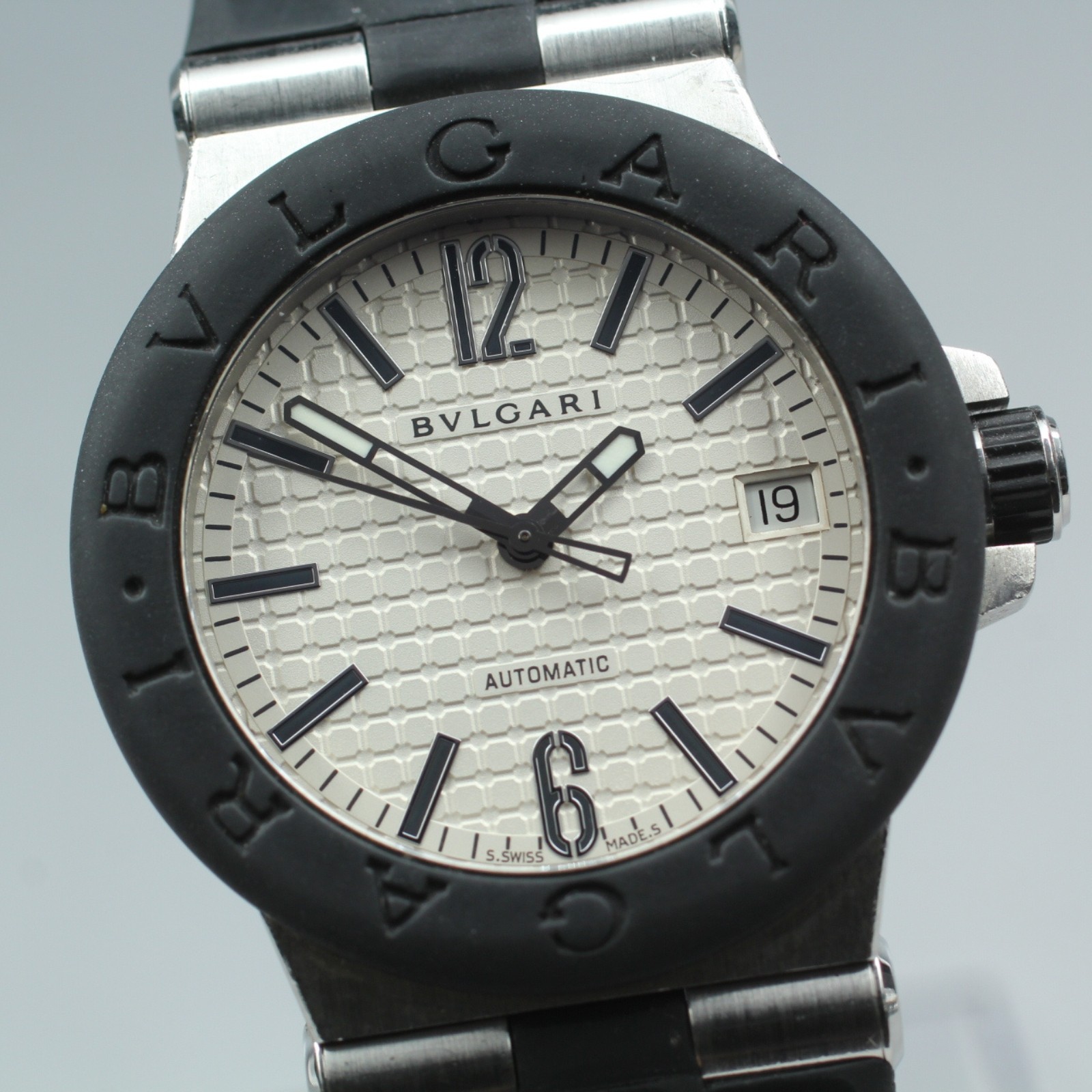 [Exc+5] BVLGARI Diagono DG35SV Silver Dial Automatic Men’s Watch 36mm From JAPAN