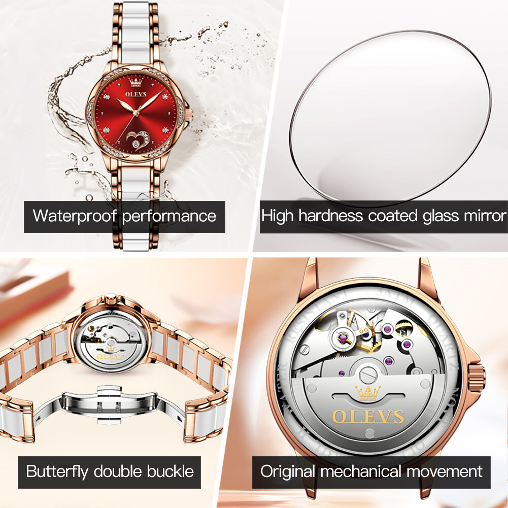 OLEVS Waterproof Luminous Diamonds Dials Automatic Mechanical Watch Women’s