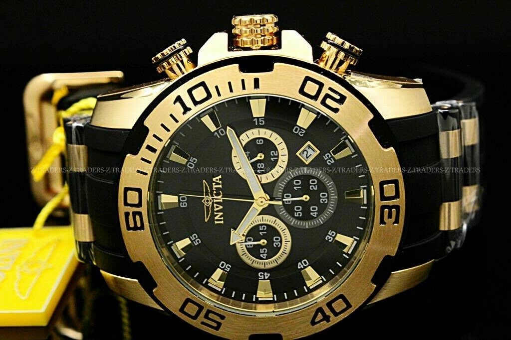 Invicta Pro Diver SCUBA 50mm Black Gold Stainless Steel Case with Black Gold…