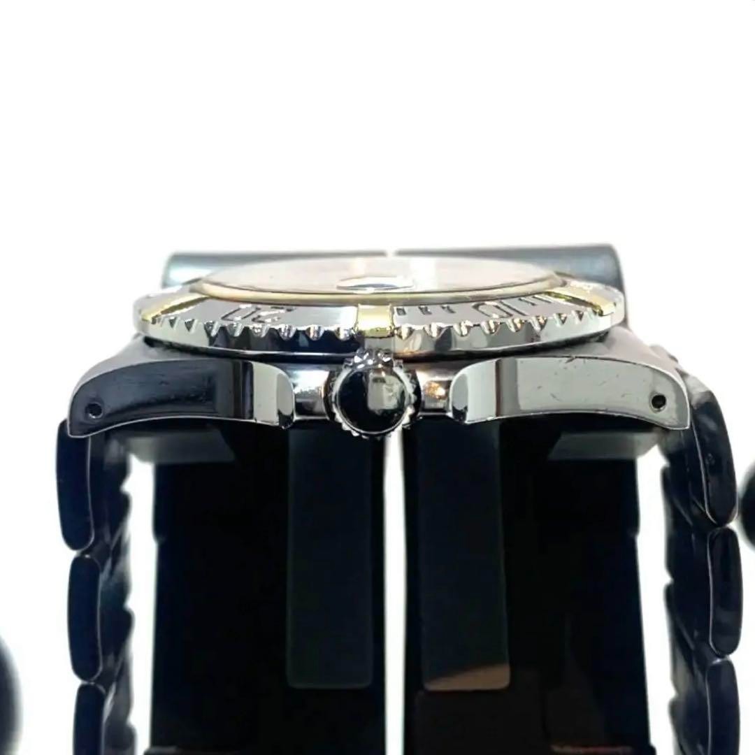 TECHNOS Quartz SUPER DIVER 200m Black Dial Water Resistant 20ATM Used Watch