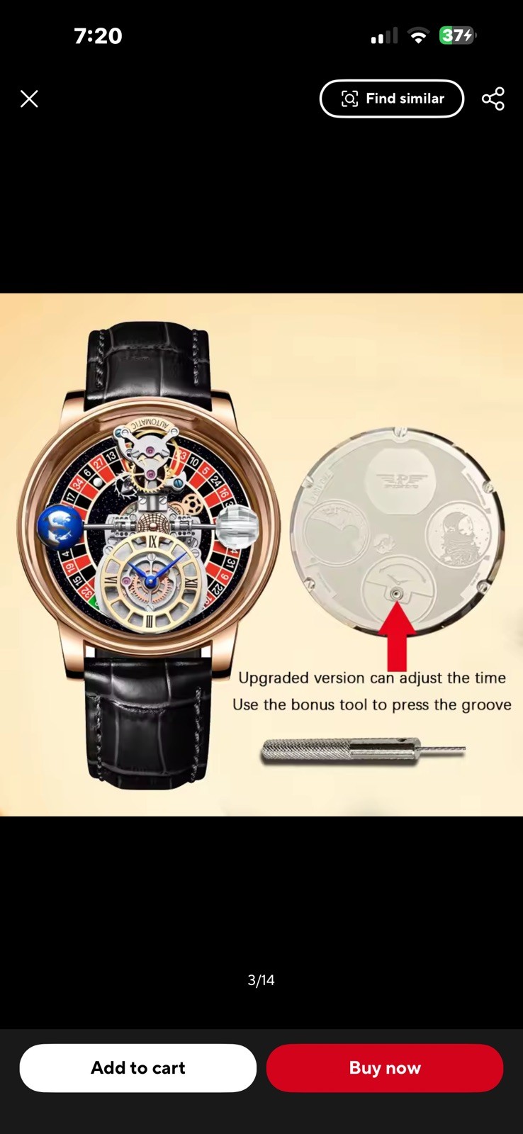 Celestial Men’s Transparent Case Leather Quartz Watch Waterproof Time Adjustment