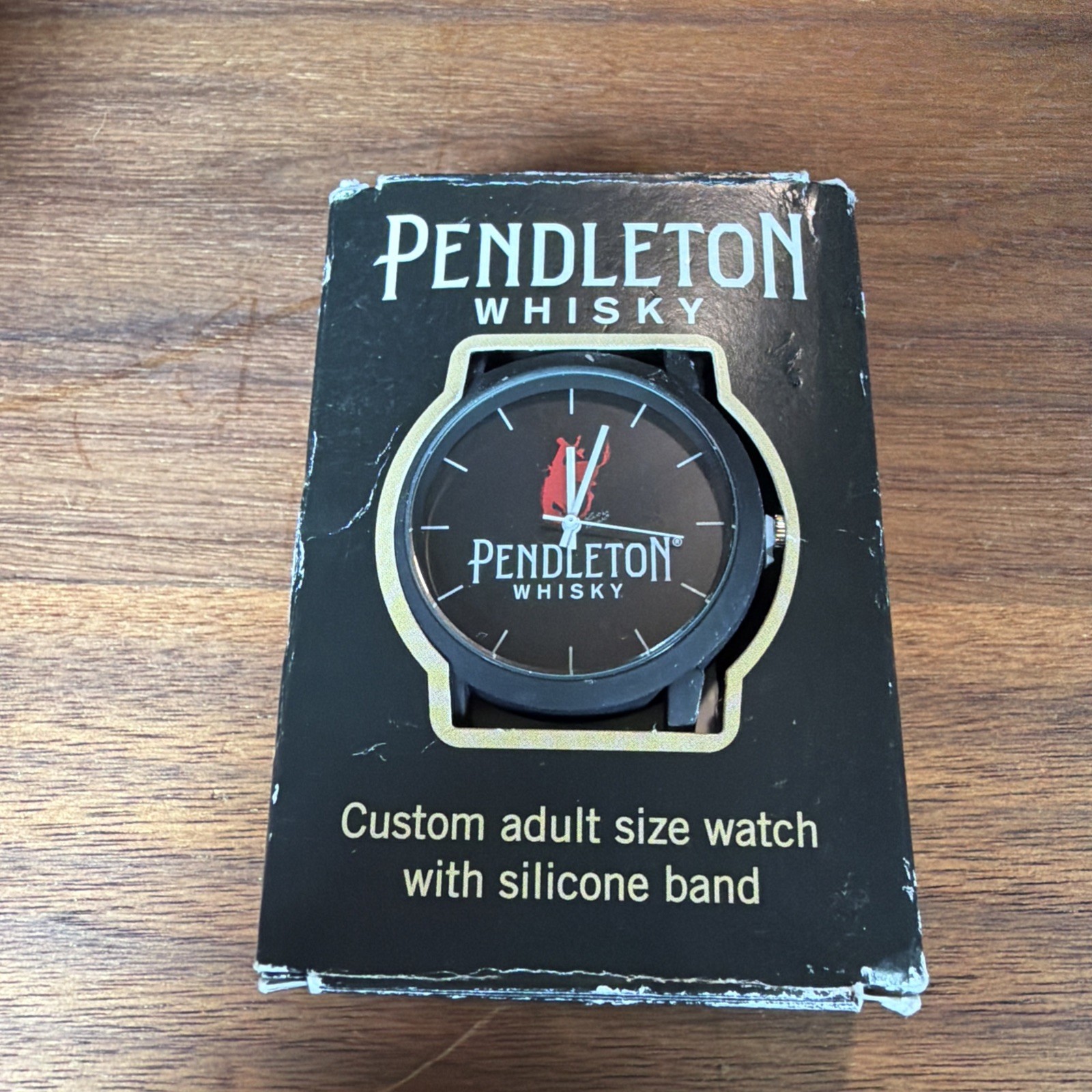 Pendleton Whisky Quartz Watch Men All Black Analog Rubber Band Needs New Battery