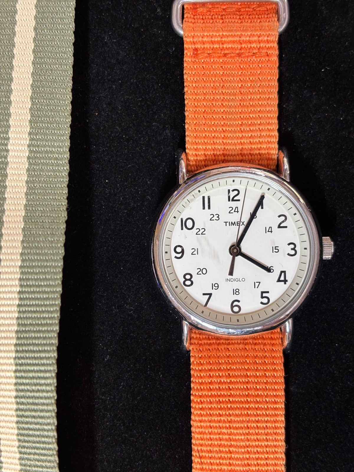 Timex Weekender Quartz Watch White Dial Indiglo|Extra Green Strap|Untested|#W09