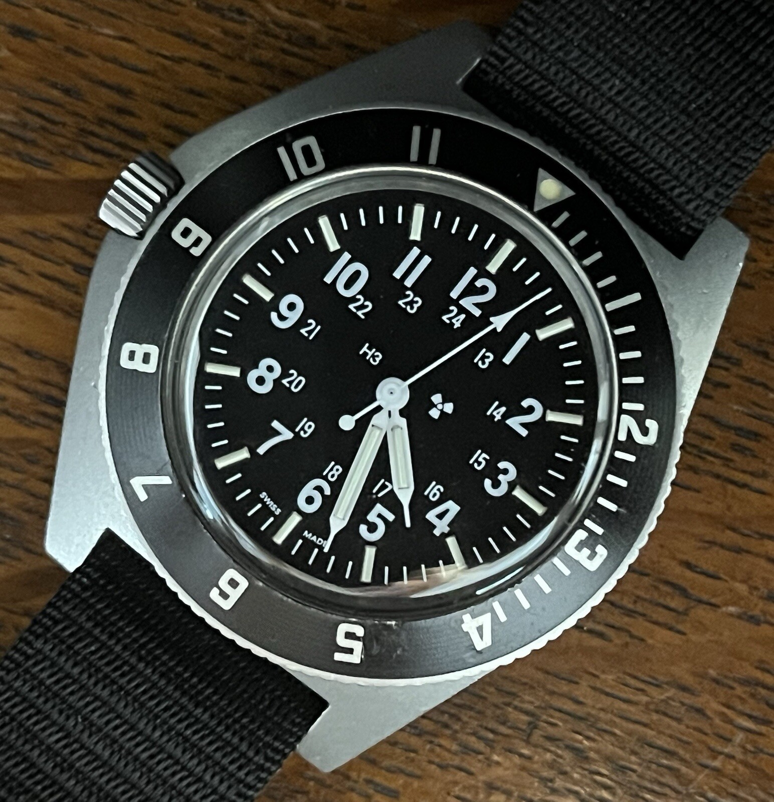 Marathon USAF Military Destro Lt Hand MOD ‘90 Gallet Navigator Watch Serviced!
