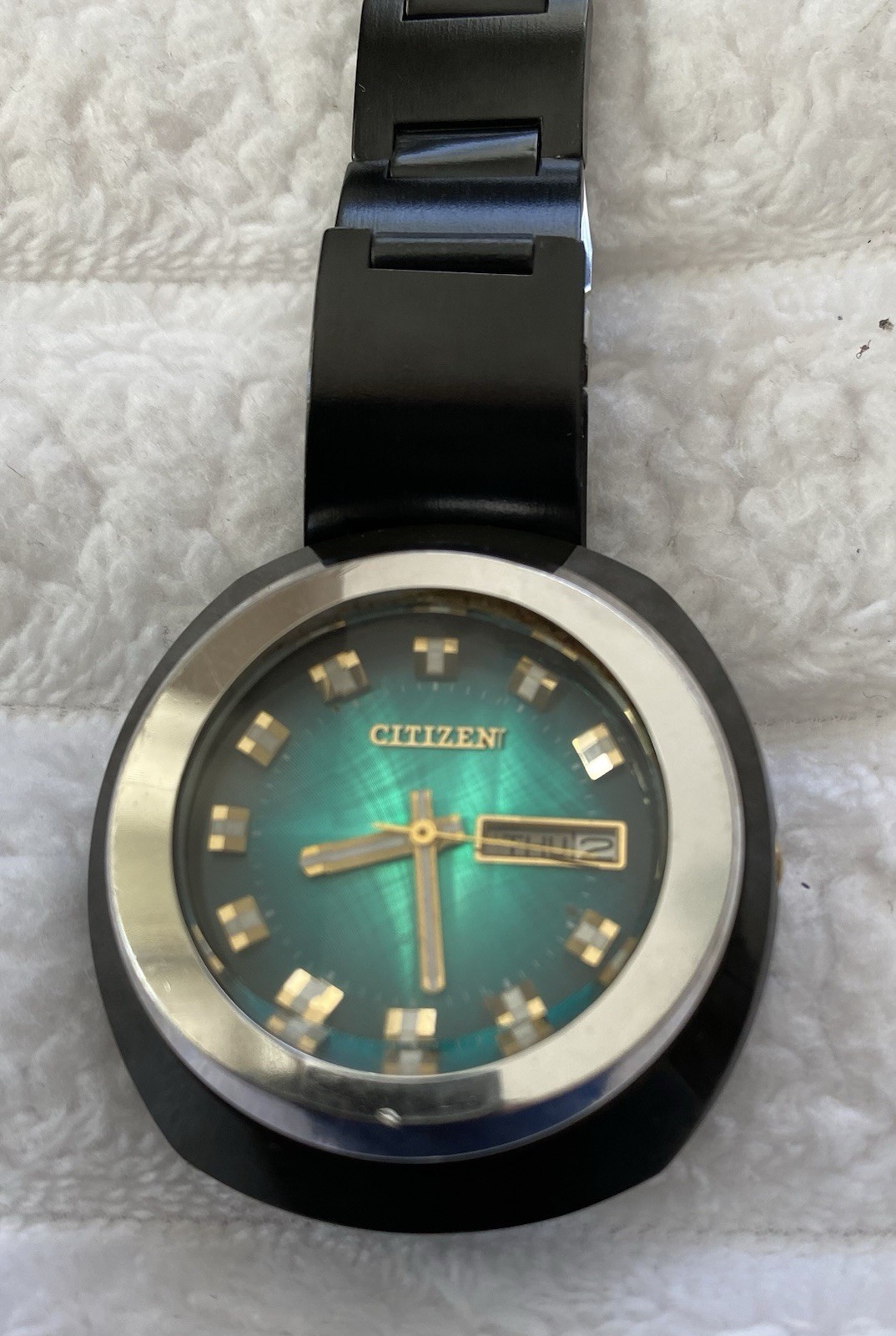 Citizen Watch Automatic Emerald green Band is Small can be changed 1970s Rare