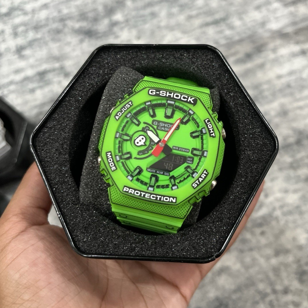 Casio G-SHOCK Green Analog-Digital Shock-Resistant 200m Resin 45mm