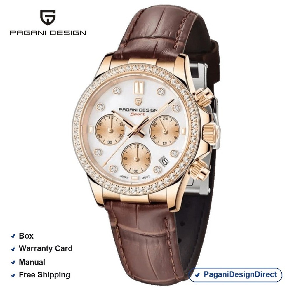 Pagani Design PD-1730 Gold Brown Stainless Steel Quartz Women’s Watch