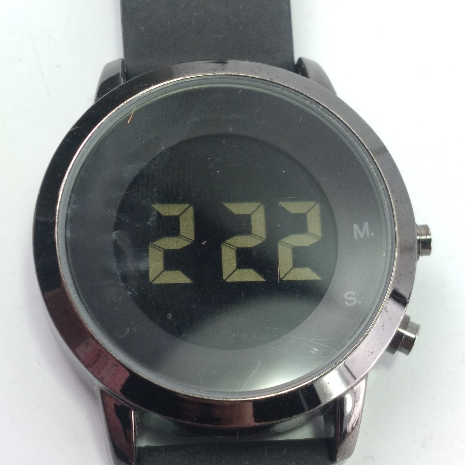 ACCUTIME Mens Digital Watch Black Band & Face Chinese Mov’t New Battery