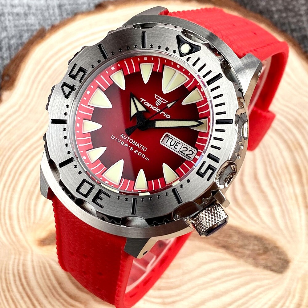 20ATM Diver 42mm Monster Japan NH36 Auto Men Watch AR Sapphire Glass Lume Rubber