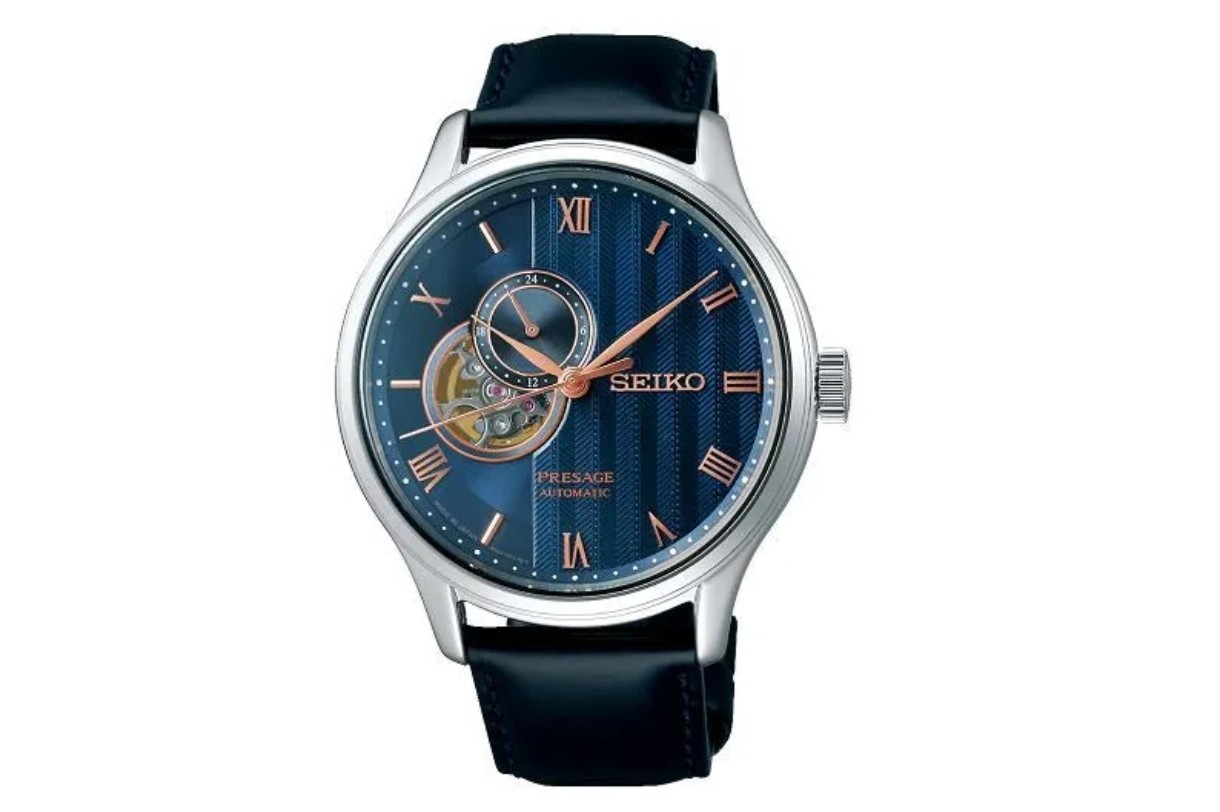 SEIKO PRESAGE SARY187 Blue Automatic See-through Back Men Watch Japanese Garden