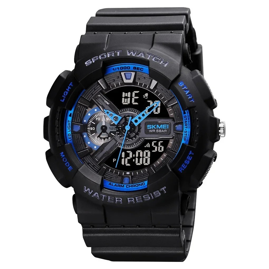 Men’s Dual Display Digital Sport Watch LED Waterproof Alarm Chrono US