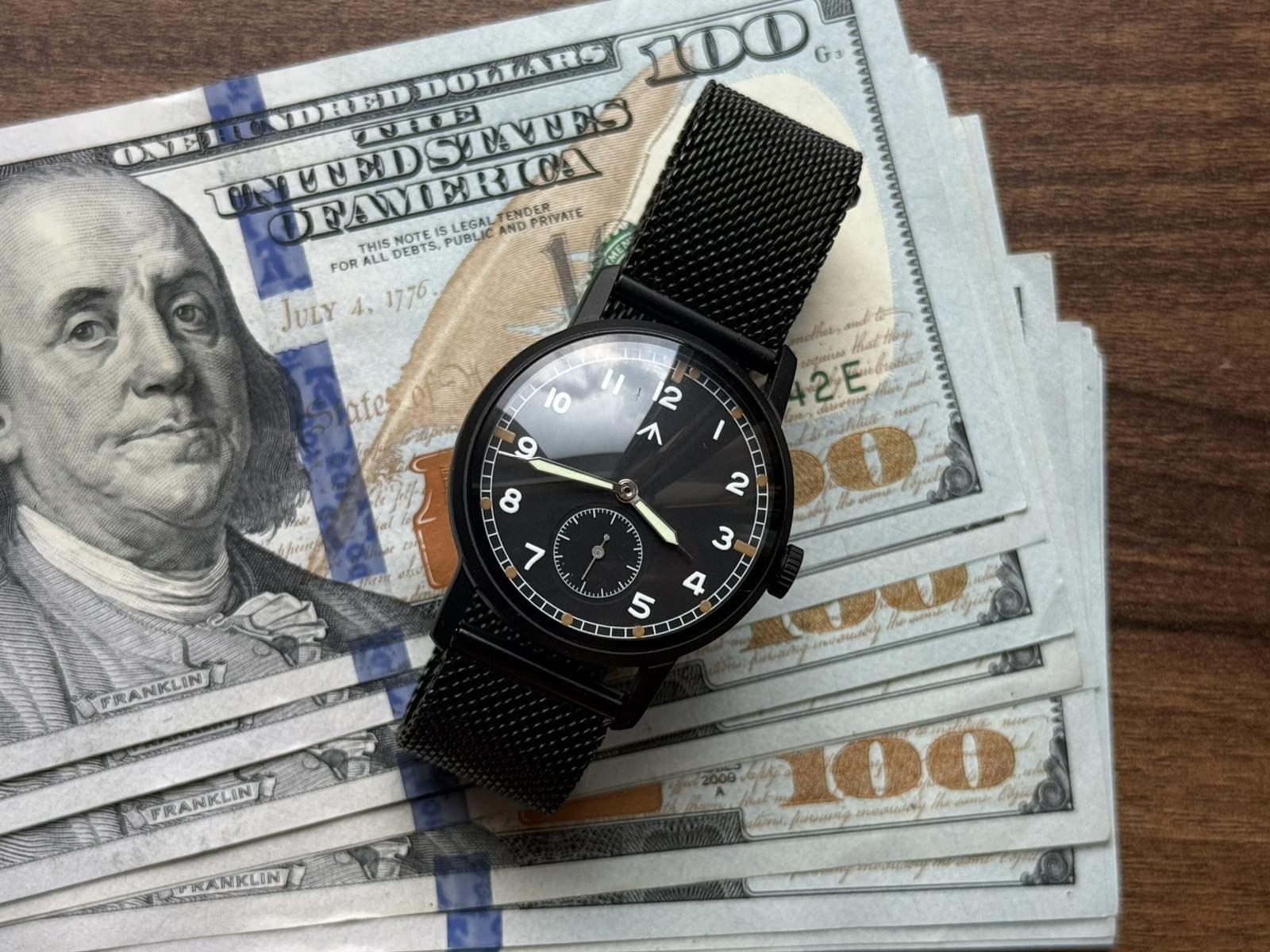 Pobeda Pilot Soviet Mechanical Black Dial Vintage Watch Zim 1990s Russian Men’s