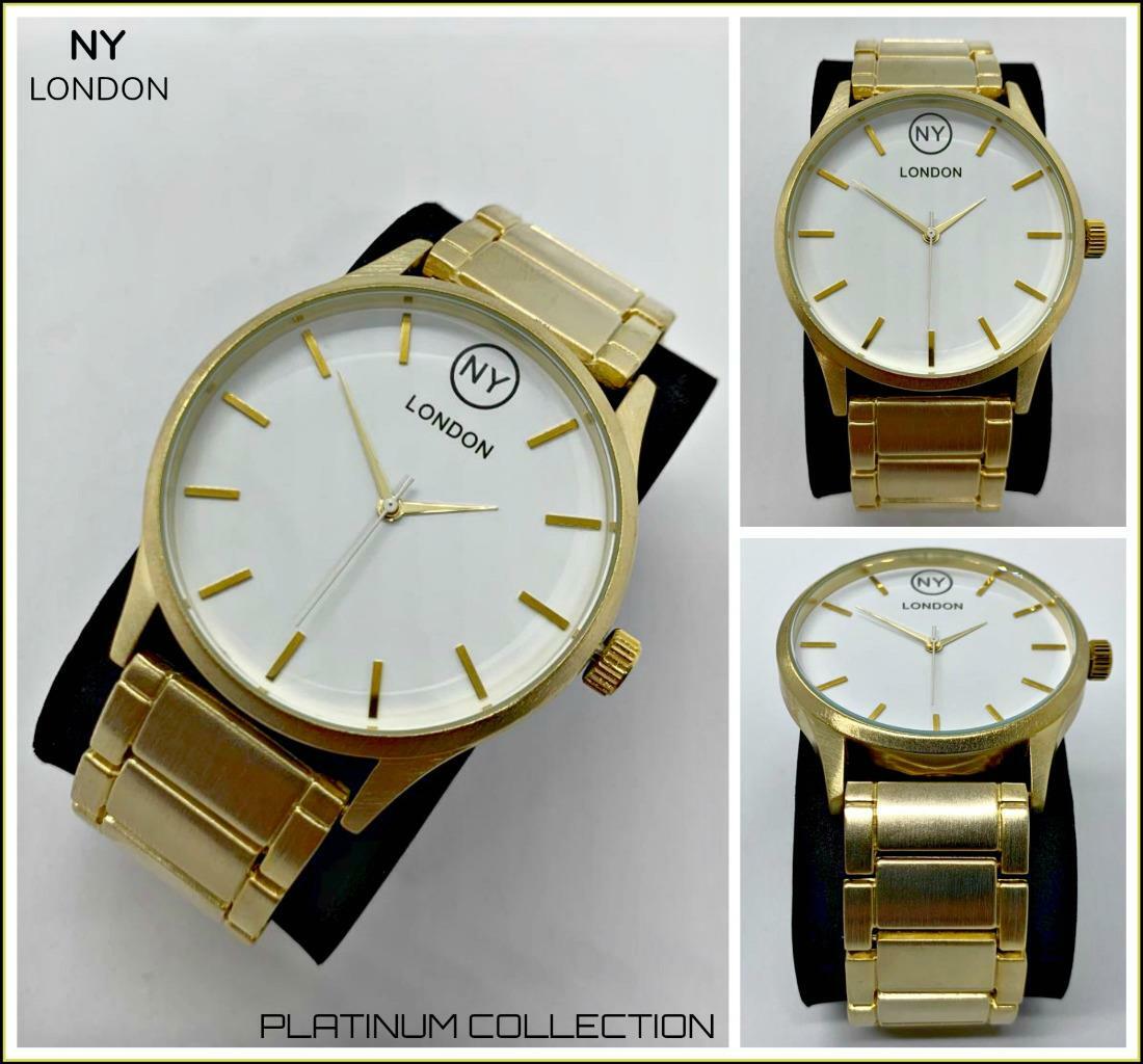 Men’s CLASSY ELEGANT DRESSY Round Gold LUXURY Designer Fashion WRIST WATCH 46mm