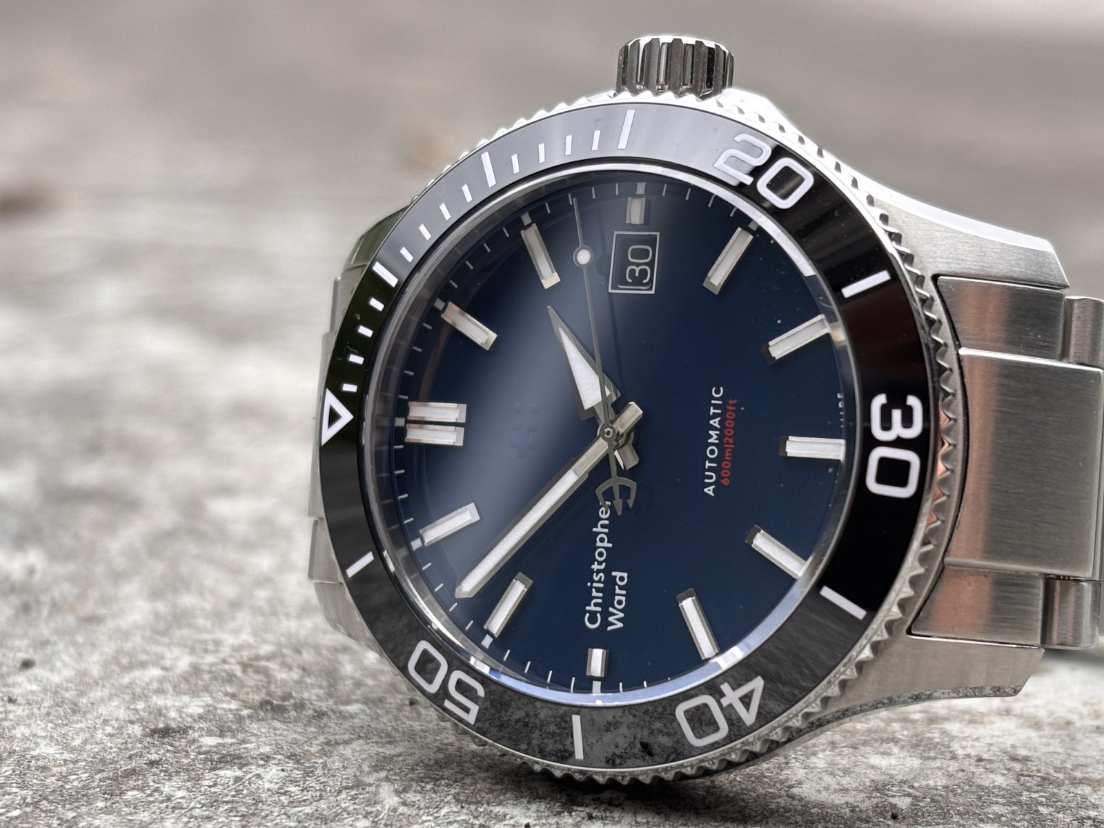 Christopher Ward C60 Trident Mk3 Pro 600 40mm Black/blue (06/2020) WH1771R