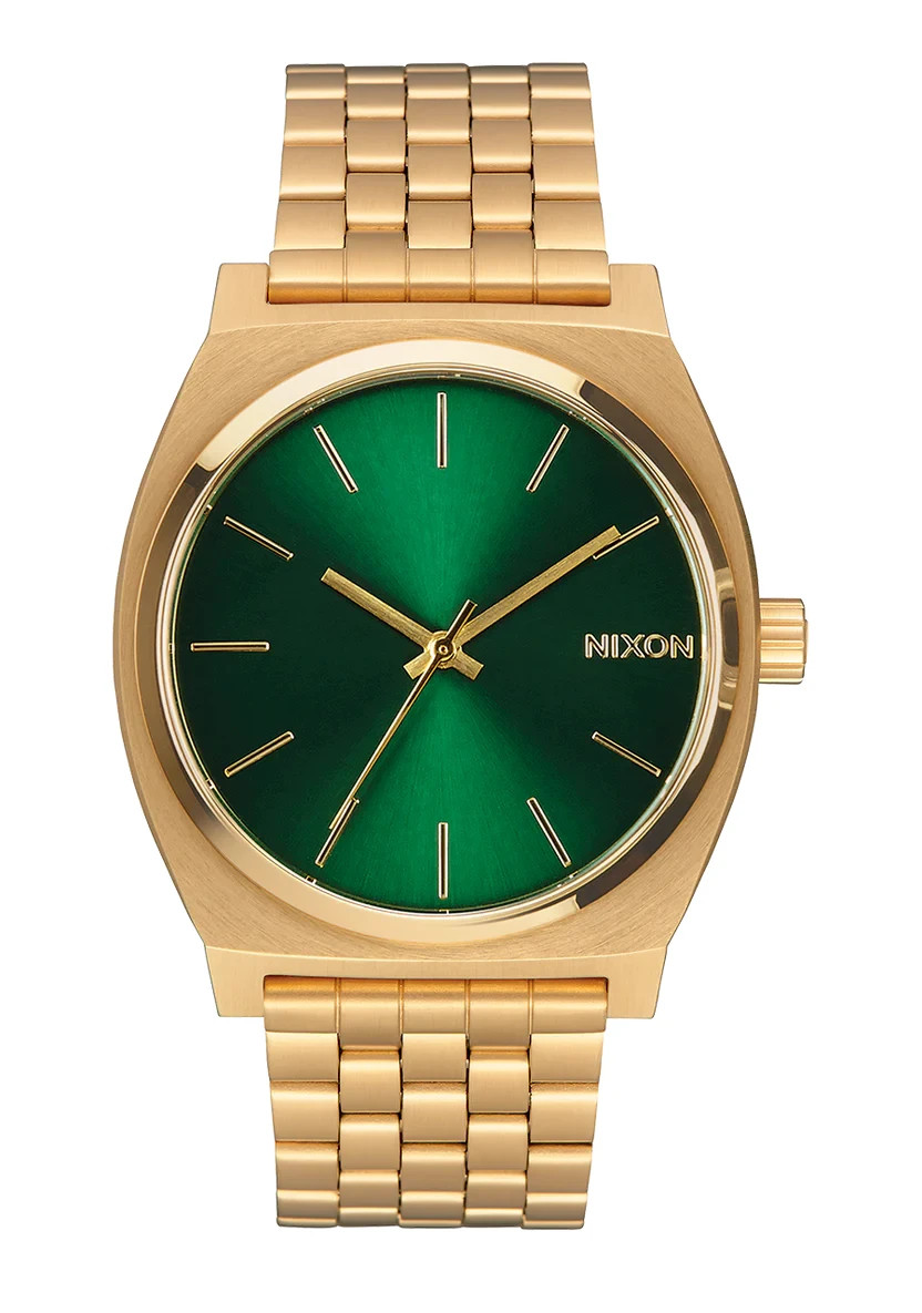 Nixon The Time Teller “Minimal” Sunray Green Dial Gold Surf Men’s Analog Watch