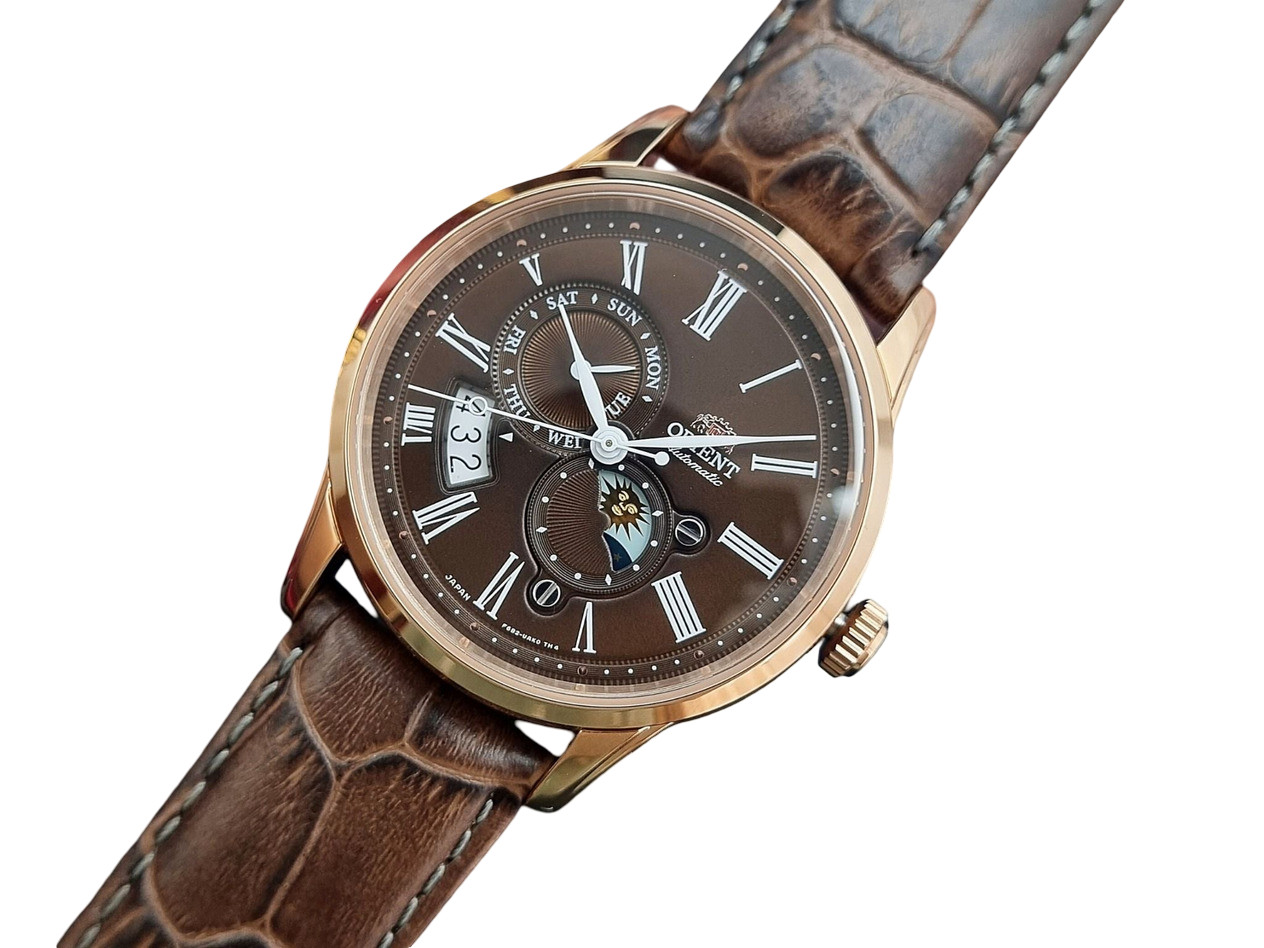 Orient Sun & Moon Brown Dial Automatic Sapphire Crystal RN-AK0002Y Men’s Watch
