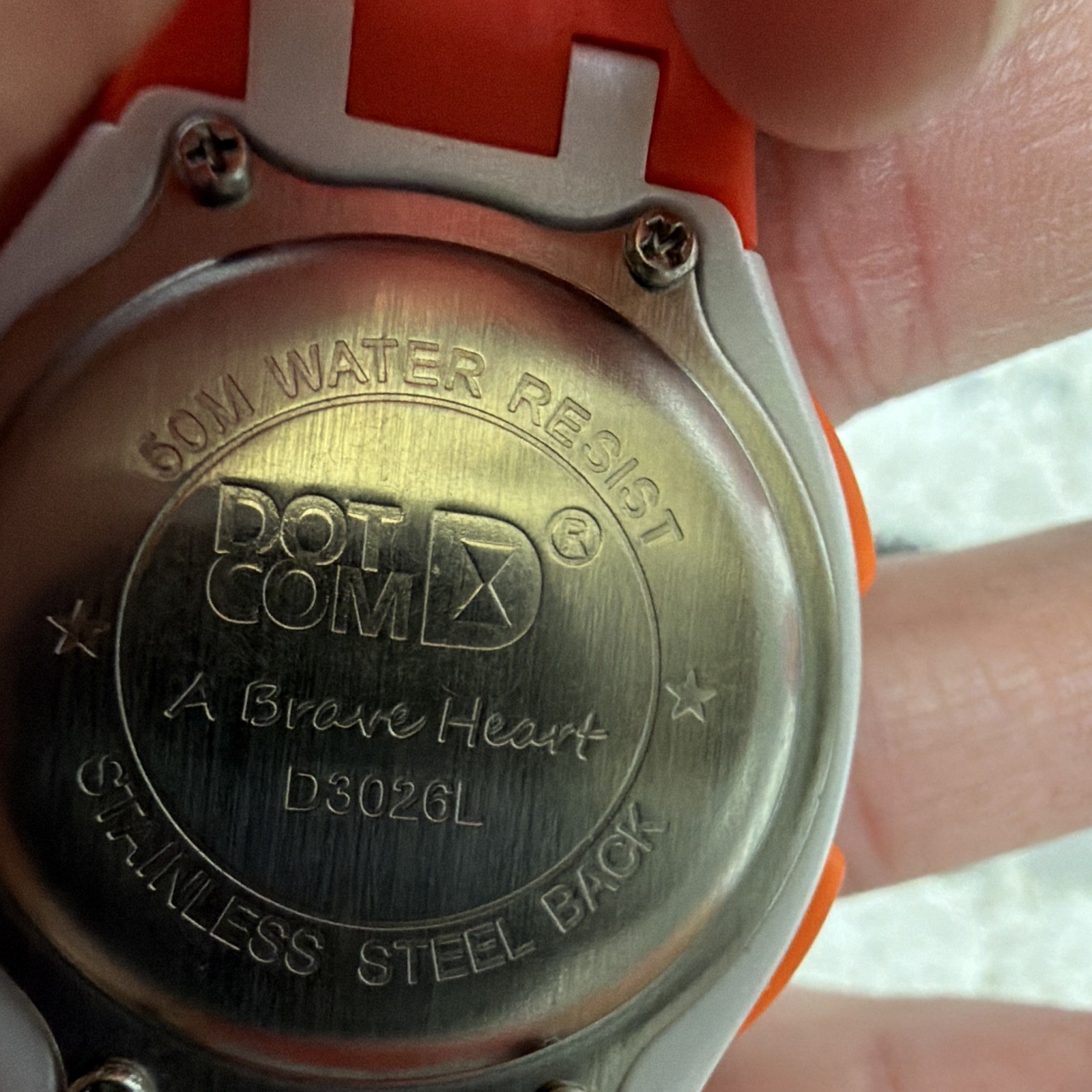 DOTCOM A Brave Heart Quartz Digital Watch 50m Water Resistant Black/Orange