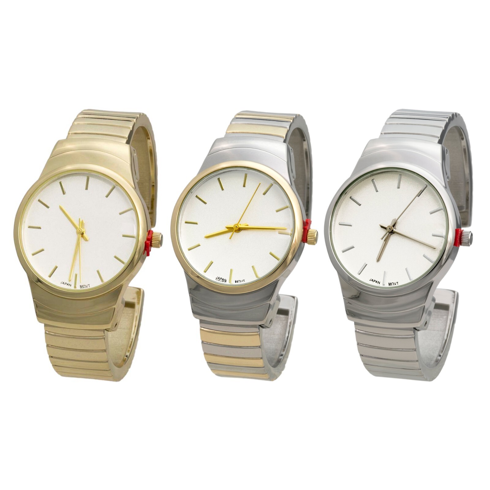 Blekon Collections Women’s 30mm Case Horizontal Pattern Cuff Bangle Watch