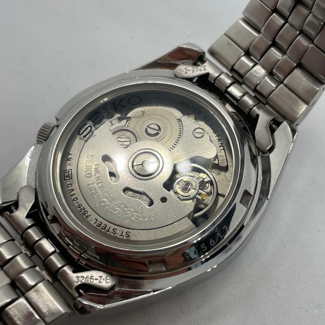 Seiko 5 Transparent back navy dial 7S26 01V0 Working Includes box From Japan