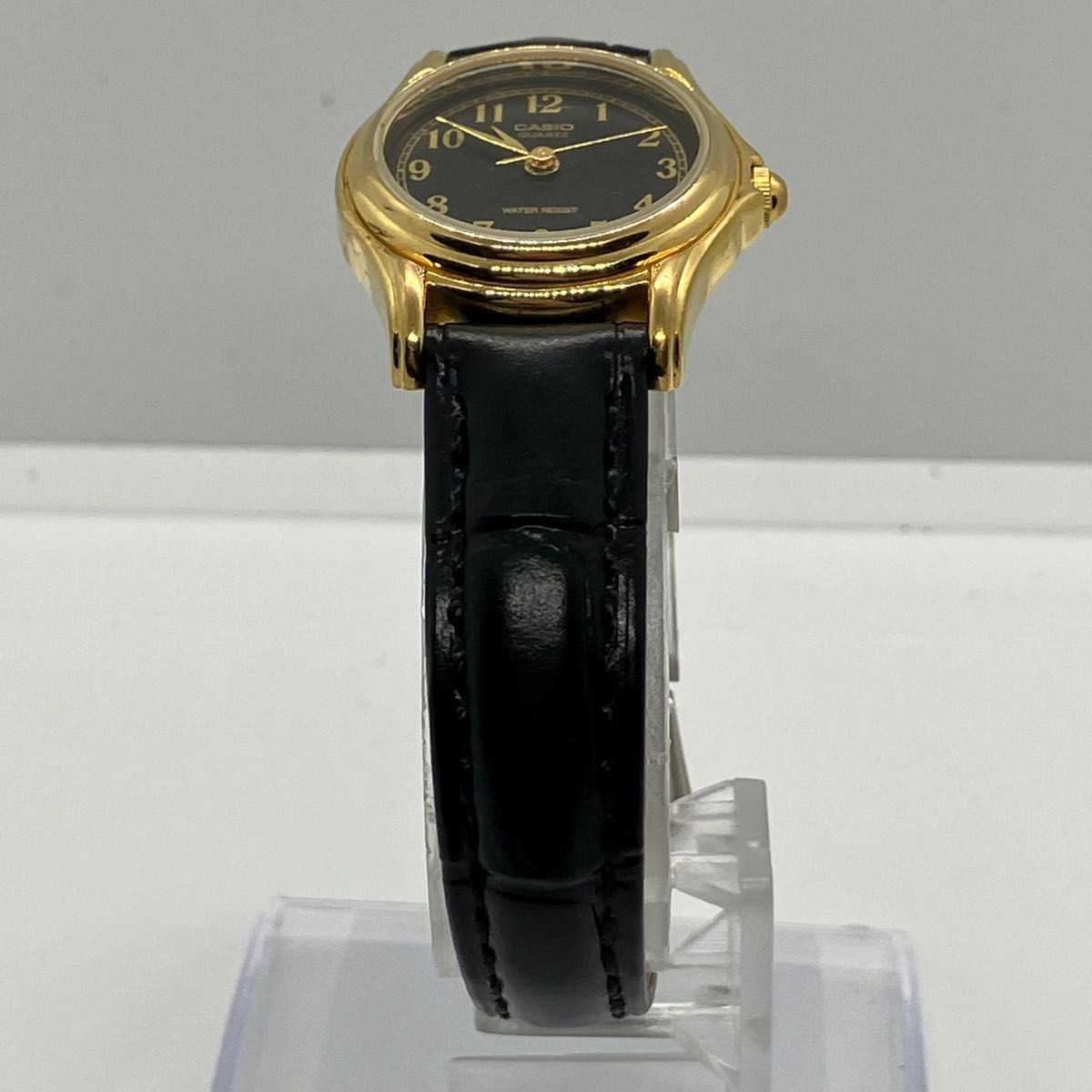 Casio Quartz Gold Case Black Dial Analog Watch