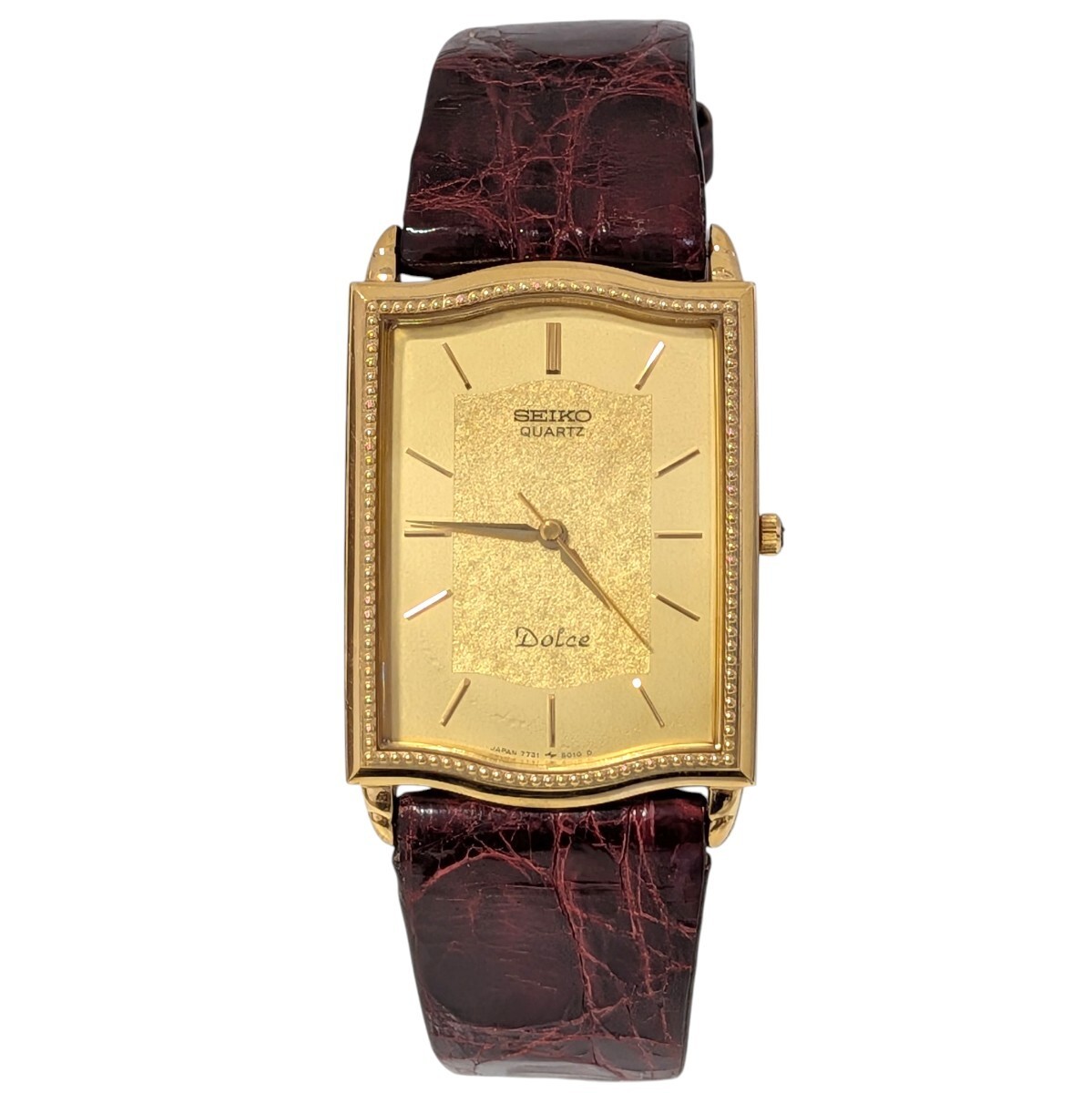[B1Y] Seiko Dolce 14K Engraved 7731 5010 Quartz Mens Watch Vintage [k8z]