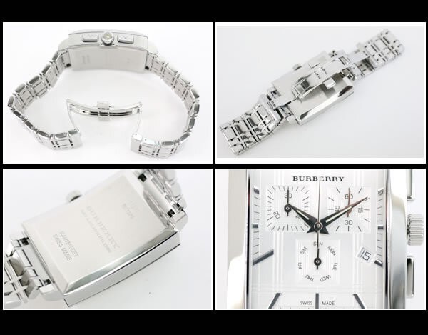 [B1Y] Burberry Classic Chronograph Rectangular Quartz Watch BU1326 [t5s]
