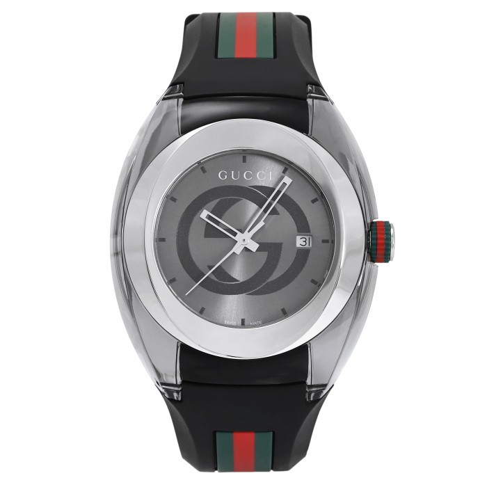 Gucci Sync YA137116 Stainless Steel Rubber 46.0mm Gray Dial Quartz #YKW1086