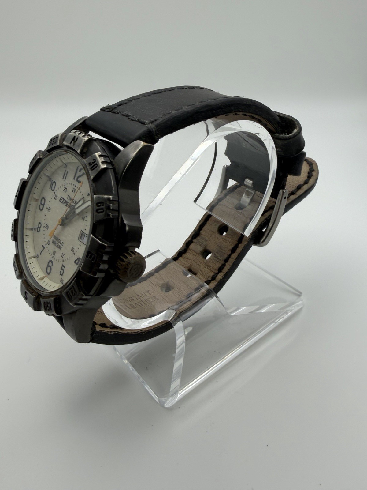 Timex Expedition Indiglo Men’s Analog Quartz Watch Date 50m WR Black Leather
