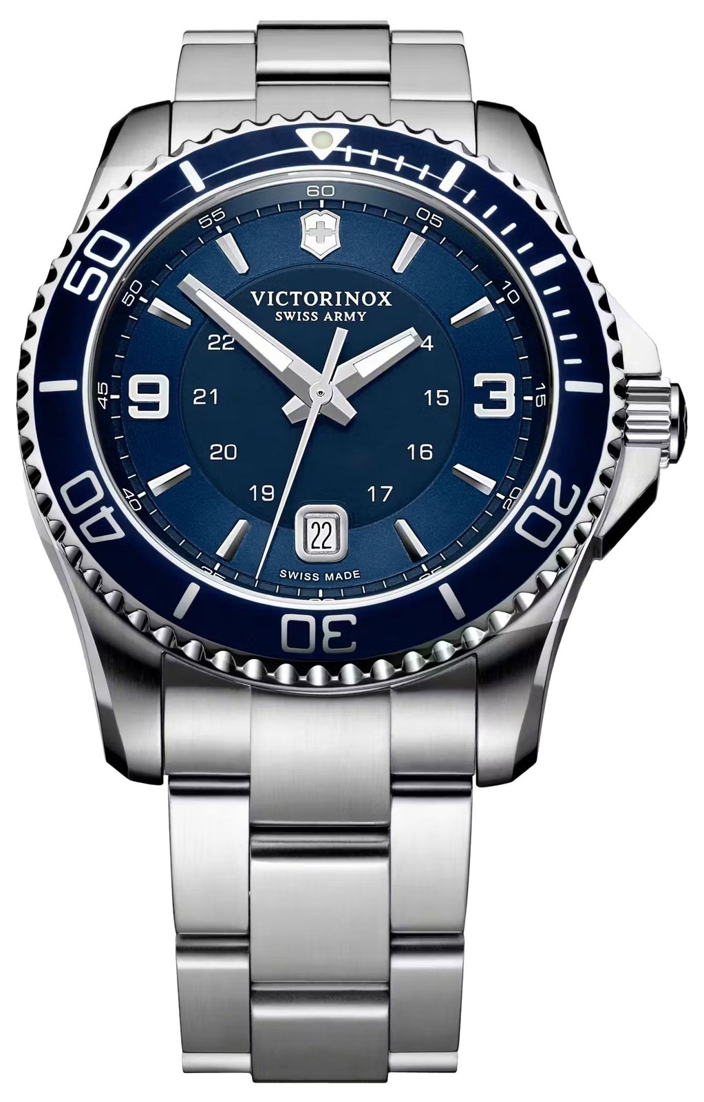 Victorinox Swiss Army Maverick Large Stainless Steel Blue Dial Mens Watch 241602