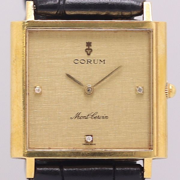 CORUM 57055-38 Manual Wind Mens Watch Gold Dial Aftermarket Band Runs Clean