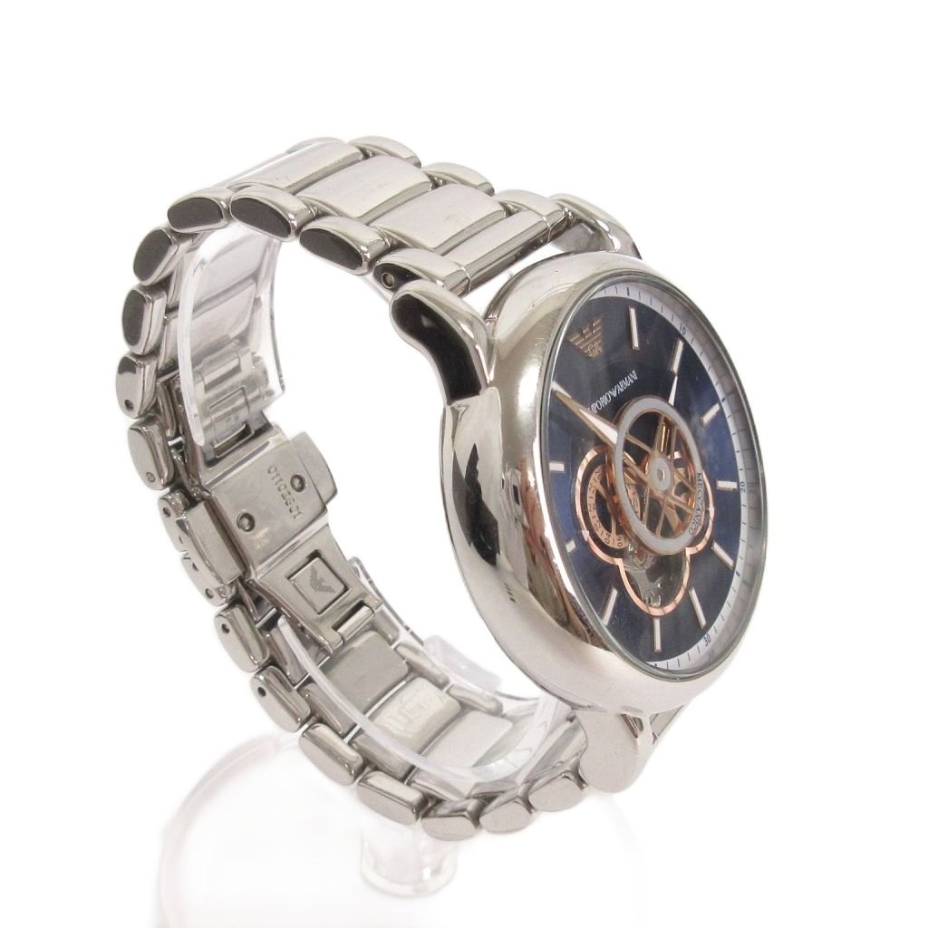 Emporio Armani Luigi Skeleton Automatic Men’s Watch 55mm Stainless Steel Blue Di