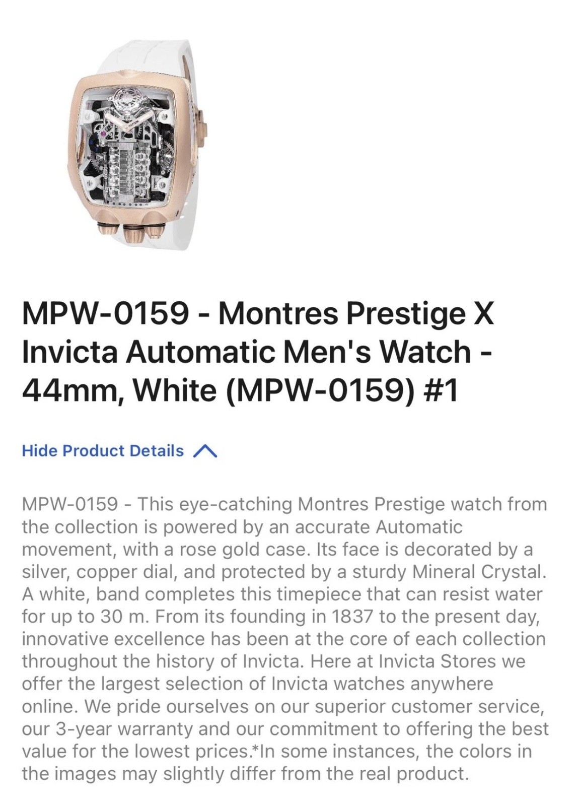 🔥Montres Prestige Copper Engine AUTOMATIC 44mm Men’s Watch MPW-0159