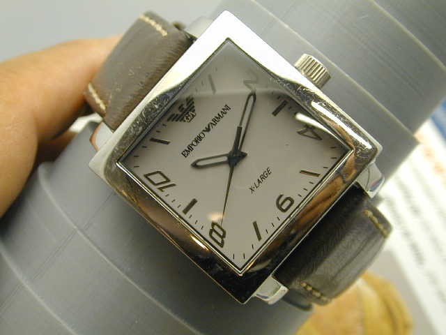 **HUGE** EMPORIO ARMANI X-LARGE 100% ORIGINAL MANS WRIST WATCH 48.5 BY 39.5 MM